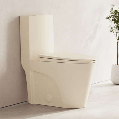 St. Tropez One-Piece 12" Rough-in 1.1/1.6 GPF Dual Flush Elongated ADA Toilet in Matte Bisque