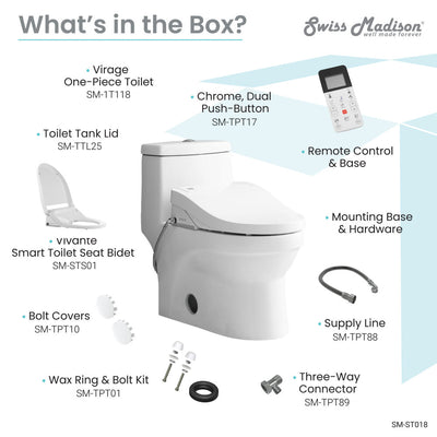 Virage One-Piece Toilet with Vivante Smart Seat 1.1/1.6 gpf