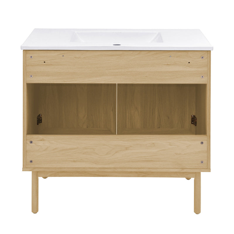 Classe 36" Freestanding Bathroom Vanity in Natural Oak with Sink Top
