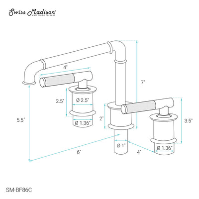 Avallon 8 in. Widespread, Sleek Handle, Bathroom Faucet in Chrome