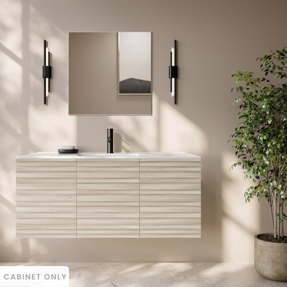 Cascade 48" Wall-Mounted Bathroom Vanity Cabinet without Top in White Oak