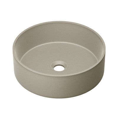Lisse 14.5" Concrete Round Vessel Sink in Matte Taupe