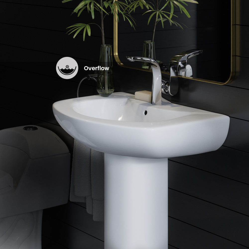 Chateau Pedestal Bathroom Sink Round Single Faucet Hole