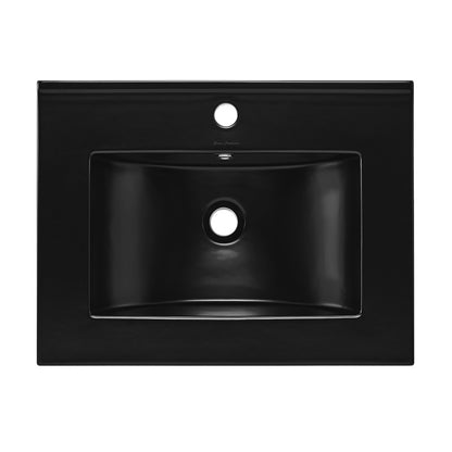 24" Vanity Sink Top in Glossy Black