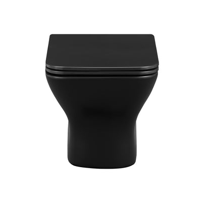 Carre Wall-Hung Elongated Toilet Bowl in Matte Black