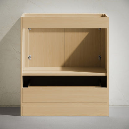 Virage 30" Freestanding Bathroom Vanity in Natural Oak without Sink Top