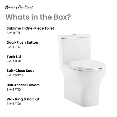 Sublime III One-Piece Round Toilet Vortex™ Dual-Flush 0.95/1.26 gpf