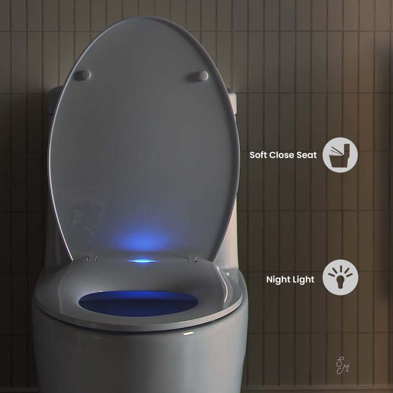 Lumiere Elongated Quick-Release Toilet Seat with Night Light