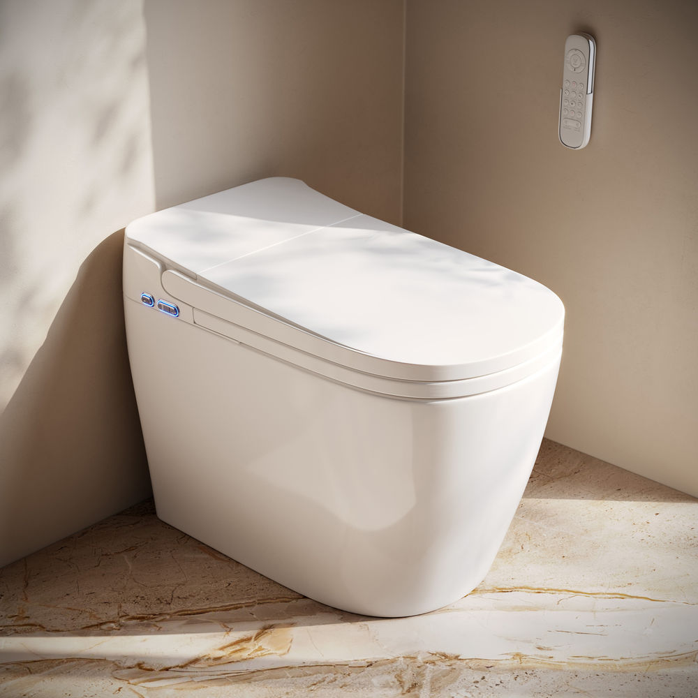 Avancer One Piece Smart Toilet 1.28 GPF in Glossy White with Heated Bidet, Air Drying, Night Light, Foot Sensor