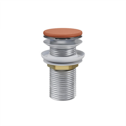 Lisse Concrete Bathroom Sink Non-Overflow Pop Up Drain in Matte Terracotta