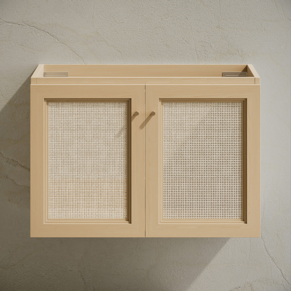 Classe 30" Wall-Mounted Bathroom Vanity in Natural Oak without Sink Top