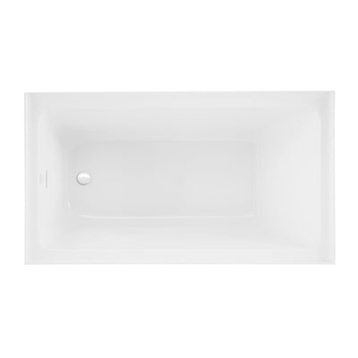 Voltaire 54 x 30 Skirted Left Drain Soaking Apron Bathtub in Glossy White with Integrated Overflow, Drain Included