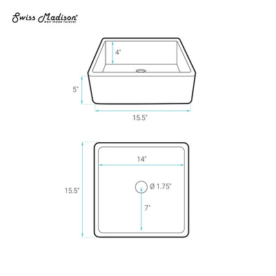 Lisse 15.5" Concrete Square Vessel Sink in Matte Blush