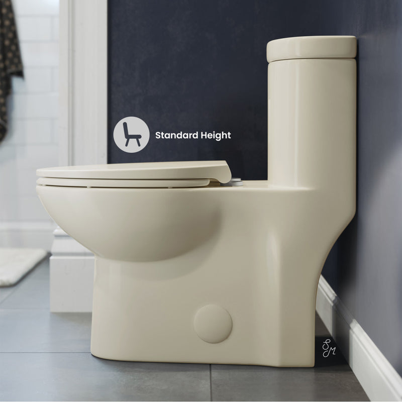 Sublime One-Piece Elongated Dual-Flush Toilet in Bisque 1.1/1.6 gpf