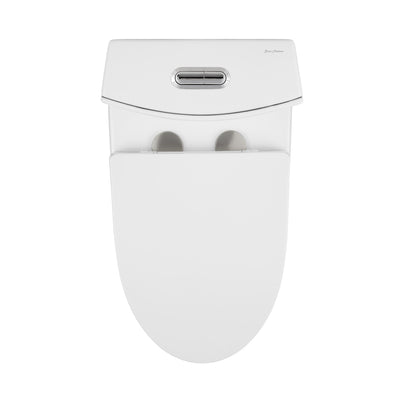 St. Tropez One-Piece 14" Rough-in 1.1/1.6 GPF Dual Top Flush Elongated Toilet in Glossy White