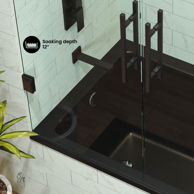 Voltaire 54" x 30" Reversible Drain Drop-In Bathtub in Matte Black