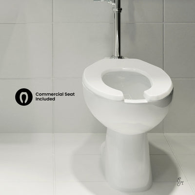 Sirene Floor-Mounted Commercial Elongated Top Flush Spud Flushometer Toilet Bowl