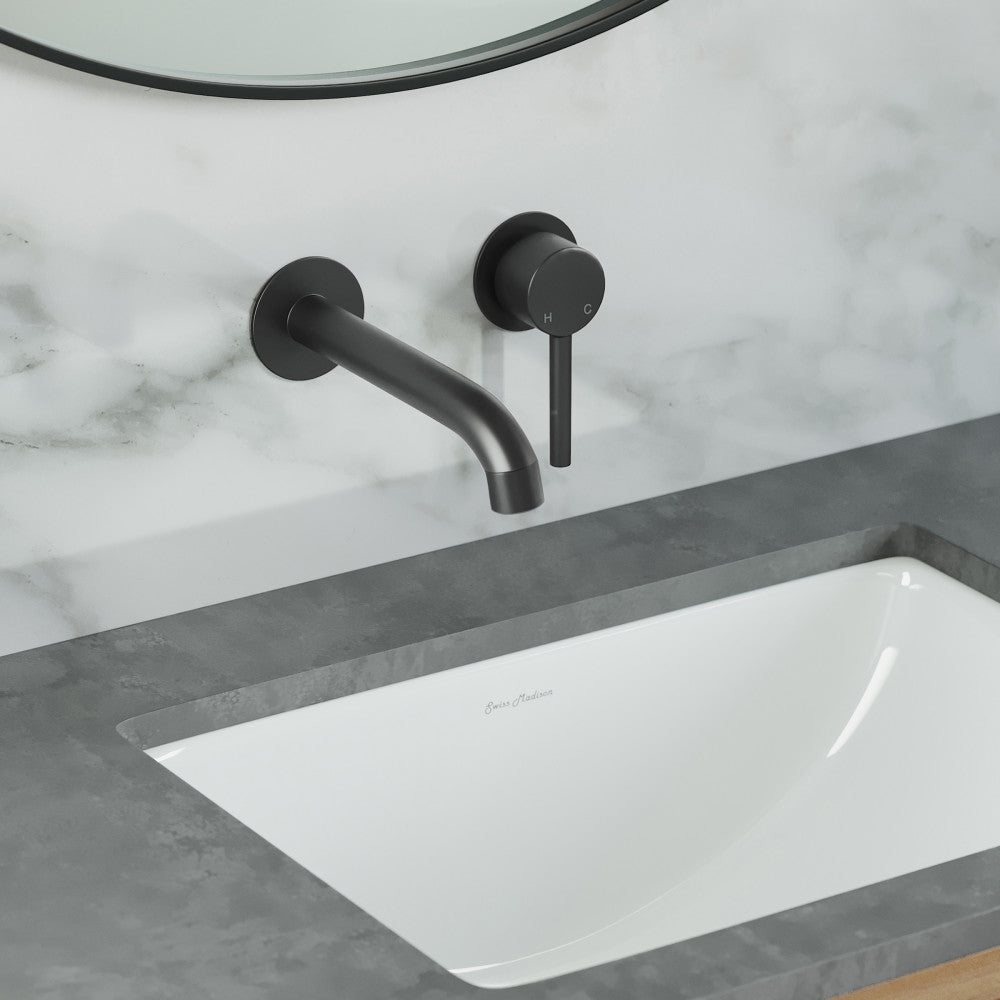 Ivy Single-Handle Wall Mount Bathroom Faucet in Matte Black