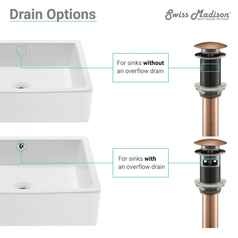 Residential Non-Overflow Pop Up Sink Drain 1.75 in Bronze