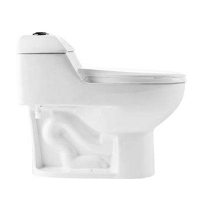 Chateau One Piece Elongated Toilet Dual Flush, Black Hardware 1.1/1.6 gpf