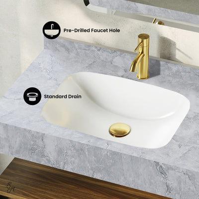 Avancer 36" Wall-Mounted Bathroom Vanity in Brown Oak with Storm Grey Sink Top
