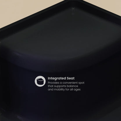 Aquatique 60" x 32" Right Drain, Shower Base in Matte Black