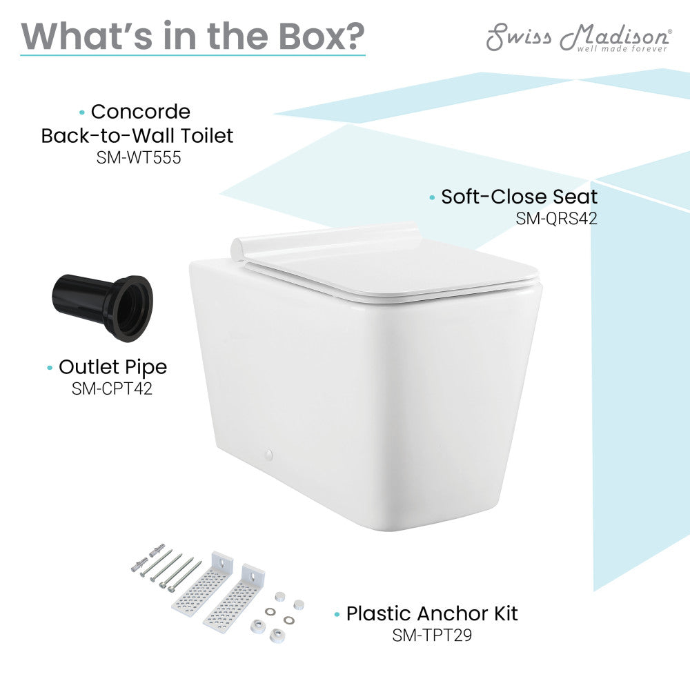 Concorde Back-to-Wall Square Toilet Bowl – Swiss Madison - well