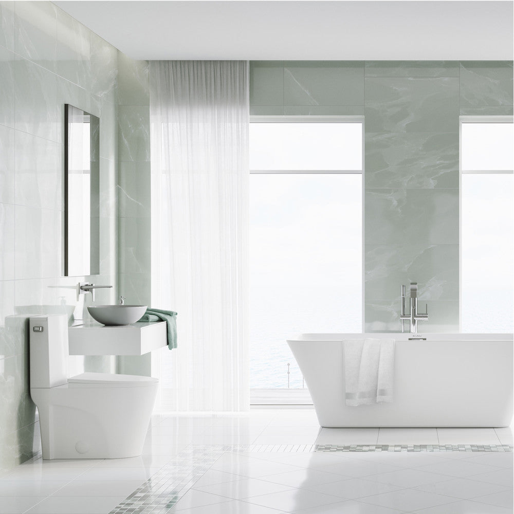 St. Tropez Two-Piece 12" Rough-in 1.28 GPF Left Flush Toilet in Glossy White