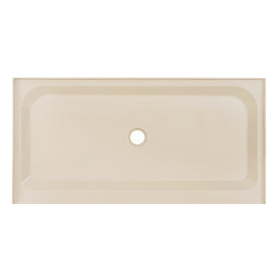 Voltaire 60" x 30" Single-Threshold, Center Drain, Shower Base in Biscuit