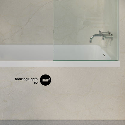 Voltaire 60 x 36 Right Drain Soaking Alcove Bathtub in Glossy White with Integrated Overflow, Drain Included