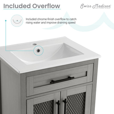 Calice 24" Bathroom Vanity in Carbon Gray