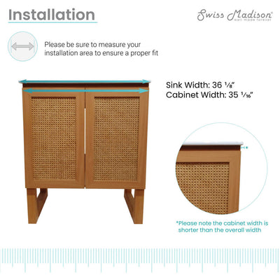 Arles 30" Freestanding Bathroom Vanity in Natural Oak with Sink Top