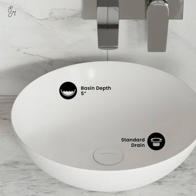 Classe 16 Ceramic Sink in Shiny White