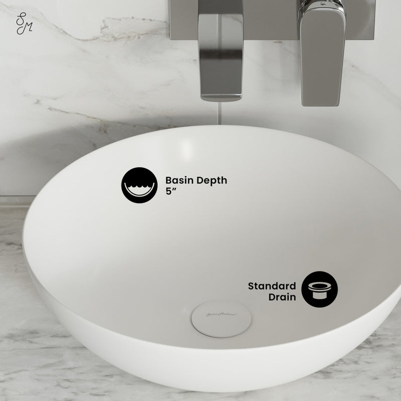 Classe 16 Ceramic Sink in Shiny White