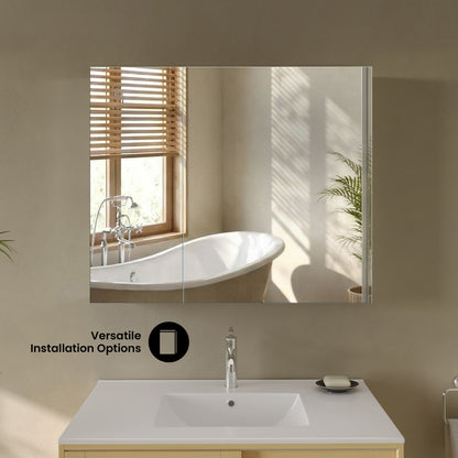 Cache 36 x 30 Rectangle Recessed/Wall Mount Medicine Cabinet with Mirrored Sides