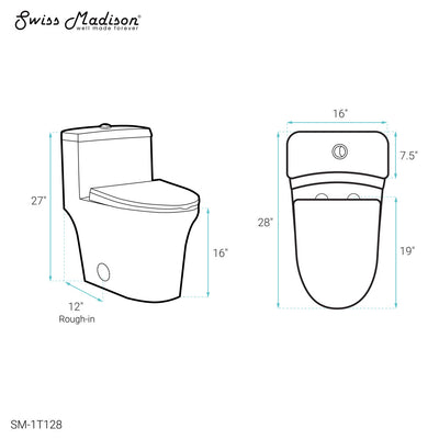 Bastille One-Piece Elongated Toilet Vortex Dual-Flush 1.1/1.6 gpf