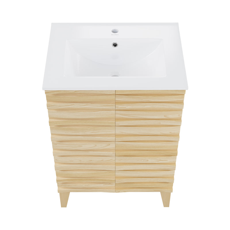 Cascade 24" Bathroom Vanity in Natural Oak