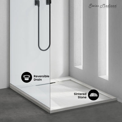 Terre C Series 36" x 36" Reversible Drain Shower Base