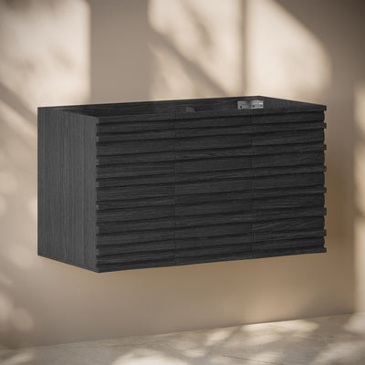 Cascade 36" Wall-Mounted Bathroom Vanity Cabinet without Top in Black Oak