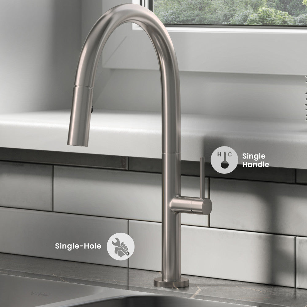 Chalet Single Handle, Pull-Down Kitchen Faucet in Brushed Nickel