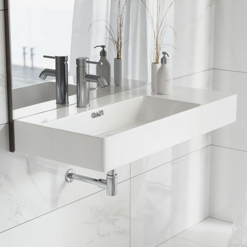 St. Tropez 36" Rectangle Wall-Mounted Sink with Left Side Faucet Mount