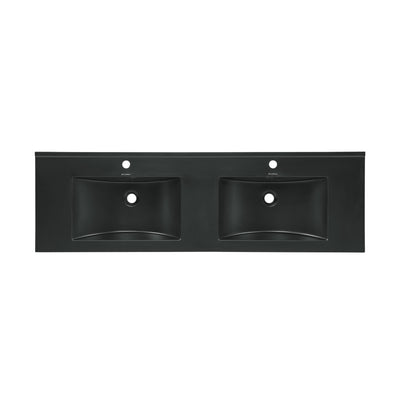 60 inch Vanity Top Bathroom Sink in Matte Black