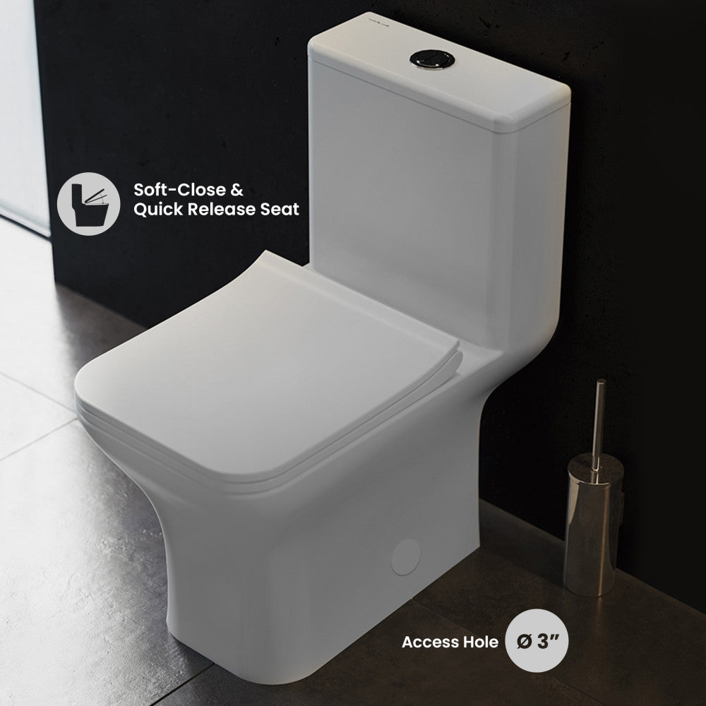 Carre One-Piece Square Toilet Dual-Flush 1.1/1.6 gpf – Swiss