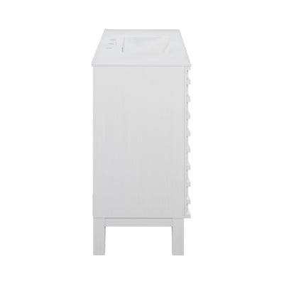 Cascade 36 in. White Oak Bathroom Vanity With White, 3-Hole Ceramic Sink Top