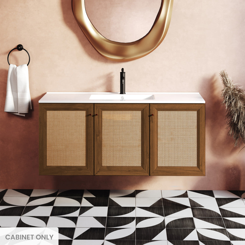 Classe 48" Wall-Mounted Bathroom Vanity Cabinet without Top in Brown Oak