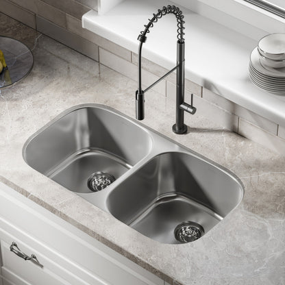 Toulouse 32 x 18 Stainless Steel, Dual Basin, Under-Mount Kitchen Sink