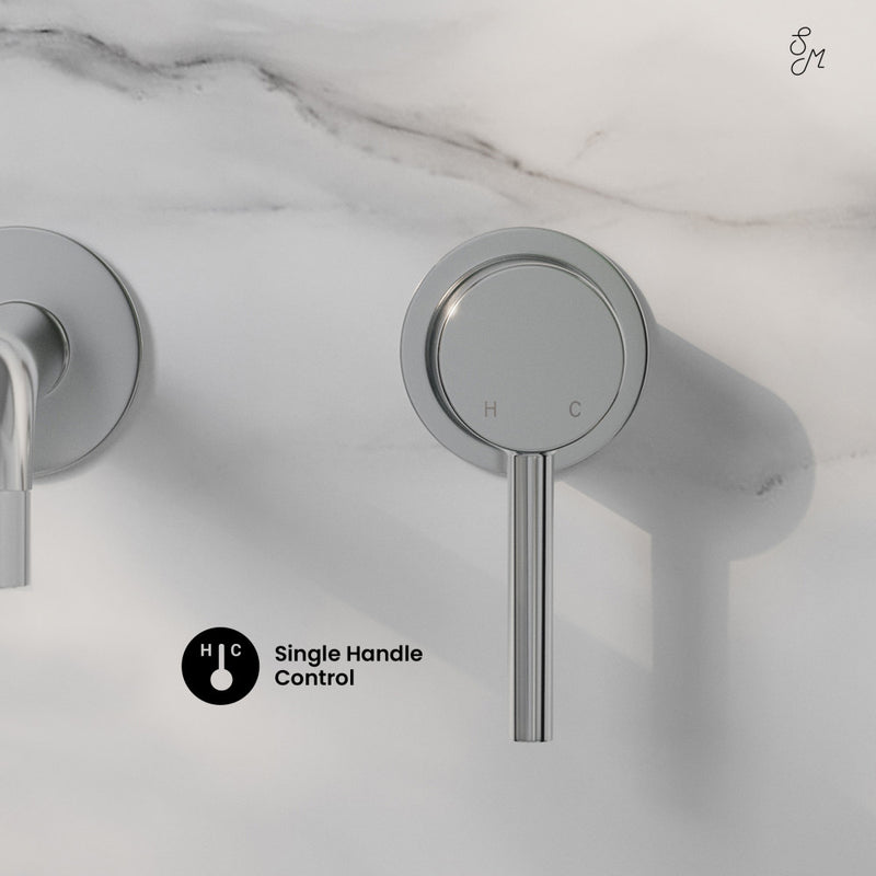 Ivy Single-Handle Wall Mount Bathroom Faucet in Polished Chrome