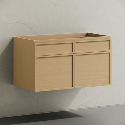 St. Tropez 36" Wall-Mounted Bathroom Vanity Cabinet without Top in Natural Oak