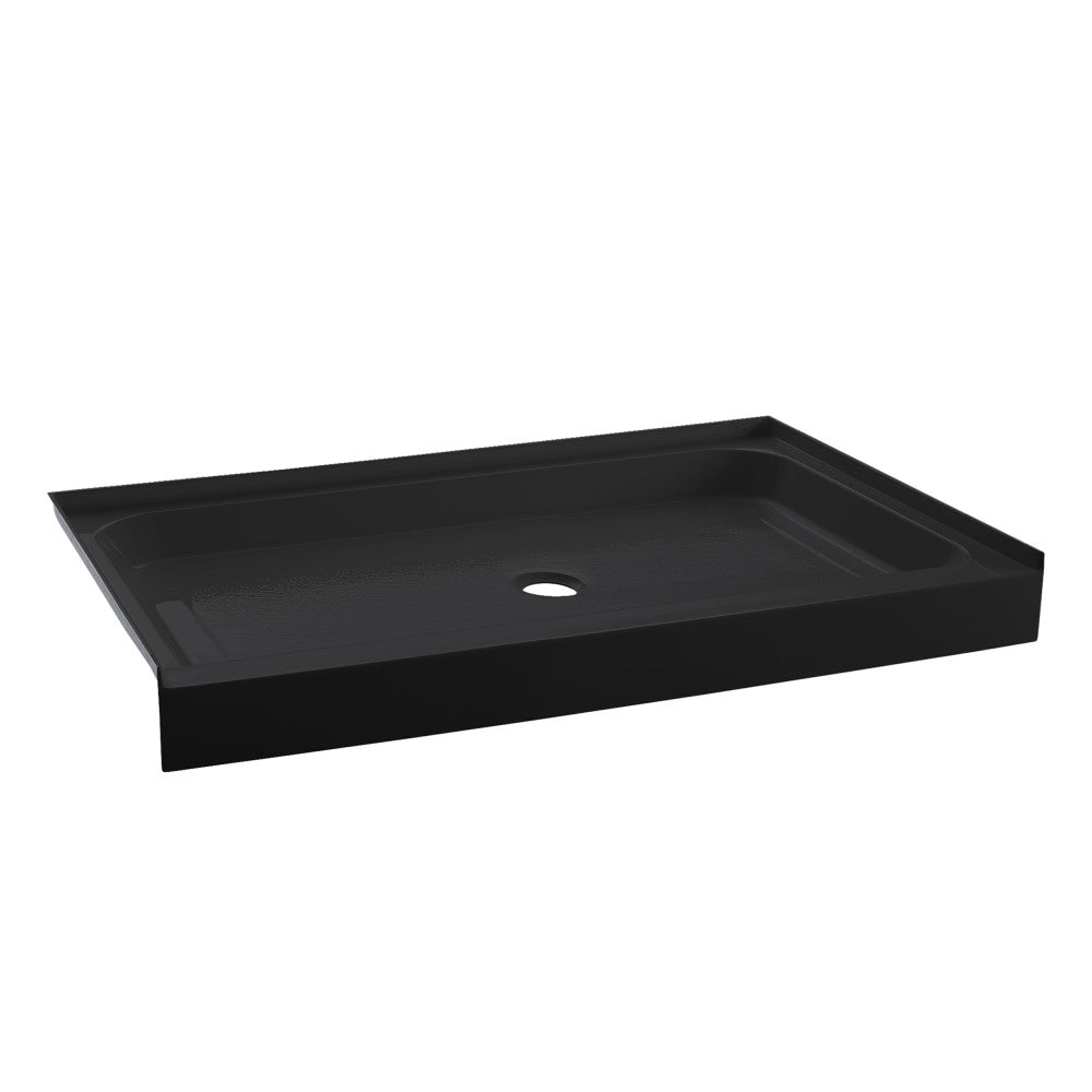 Voltaire 48" x 36" Acrylic Black, Single-Threshold, Center Drain, Shower Base