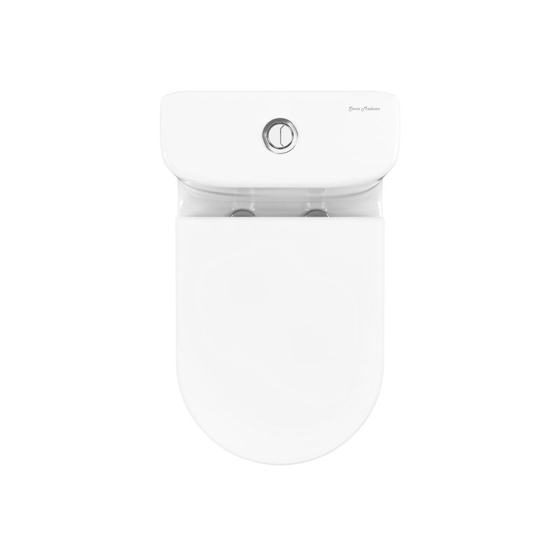 Cascade One-Piece 12" Rough-in 1.1/1.6 GPF Single Vortex Dual Flush Compact Toilet in Glossy White